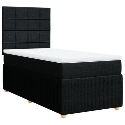 Boxspringbett mit Matratze Schwarz 100x200 cm Stoff