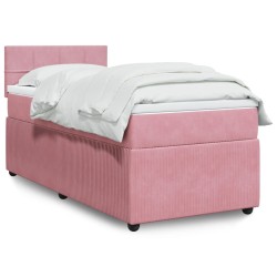 Boxspringbett mit Matratze Rosa 80x200 cm Samt