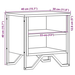 Nachttisch Schwarz 2 Stk. 40x30x40 cm Holzwerkstoff