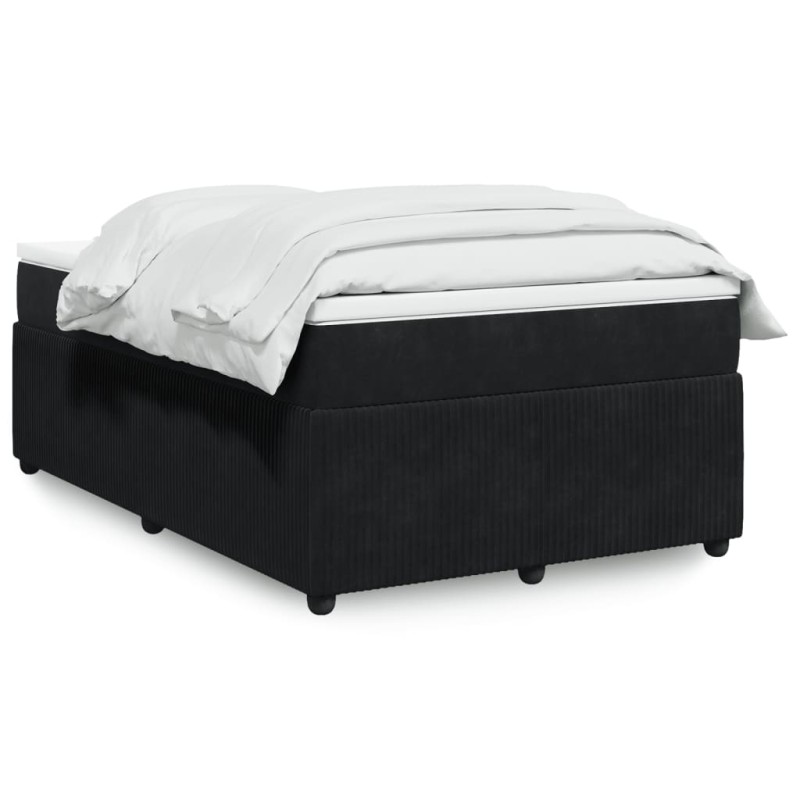 Boxspringbett mit Matratze Schwarz 120x190 cm Samt