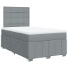 Boxspringbett mit Matratze Hellgrau 120x190 cm Stoff