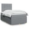 Boxspringbett mit Matratze Hellgrau 120x190 cm Stoff