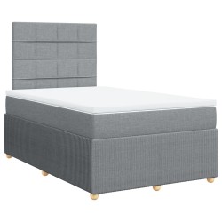 Boxspringbett mit Matratze Hellgrau 120x190 cm Stoff