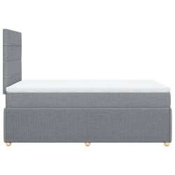 Boxspringbett mit Matratze Hellgrau 120x190 cm Stoff