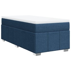 Boxspringbett mit Matratze Blau 80x200 cm Stoff