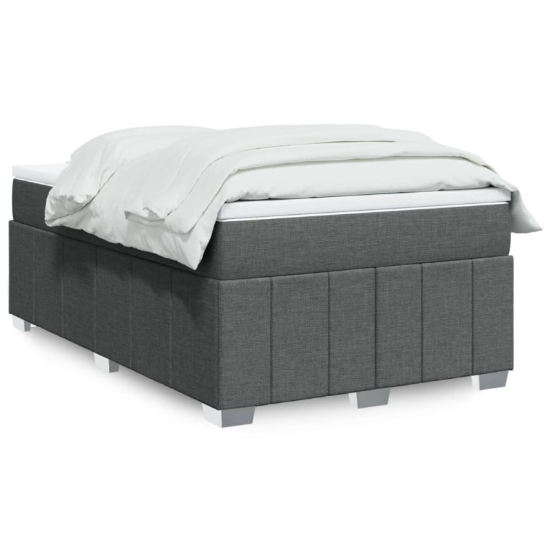 Boxspringbett mit Matratze Dunkelgrau 120x190 cm Stoff