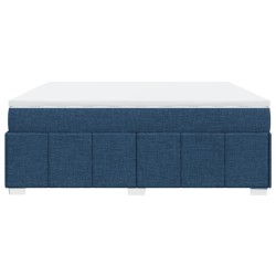 Boxspringbett mit Matratze Blau 200x200 cm Stoff