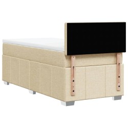 Boxspringbett mit Matratze Creme 90x200 cm Stoff