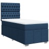 Boxspringbett mit Matratze Blau 90x190 cm Stoff