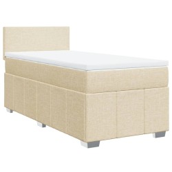 Boxspringbett mit Matratze Creme 100x200 cm Stoff