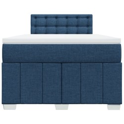 Boxspringbett mit Matratze Blau 120x190 cm Stoff