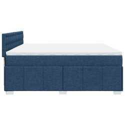 Boxspringbett mit Matratze Blau 200x200 cm Stoff