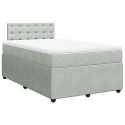 Boxspringbett mit Matratze Hellgrau 120x190 cm Samt