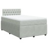 Boxspringbett mit Matratze Hellgrau 120x200 cm Samt