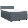 Boxspringbett mit Matratze Dunkelgrau 140x190 cm Samt