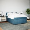 Boxspringbett mit Matratze Blau 140x200 cm Samt