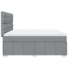 Boxspringbett mit Matratze Hellgrau 200x200 cm Stoff