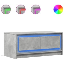 LED-Couchtisch Betongrau Holzwerkstoff