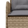 2-tlg. Garten-Sofagarnitur mit Kissen Beige Poly Rattan