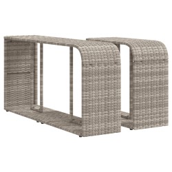 11-tlg. Garten-Sofagarnitur mit Kissen Hellgrau Poly Rattan