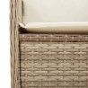 7-tlg. Garten-Lounge-Set mit Kissen Beige Poly Rattan