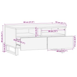 Couchtisch Braun 80x55x40 cm Massivholz Mango