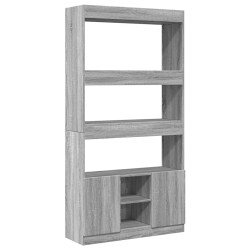 Highboard Grau Sonoma 92x33x180 cm Holzwerkstoff