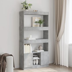 Highboard Betongrau 92x33x180 cm Holzwerkstoff