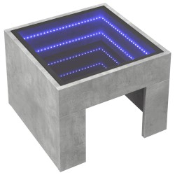 Couchtisch mit Infinity-LED Betongrau 40x40x30 cm