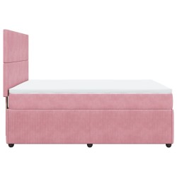 Boxspringbett mit Matratze Rosa 160x200 cm Samt