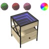 Nachttisch mit Infinity-LED Sonoma-Eiche 40x40x51 cm