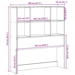 Kopfteil mit Stauraum Wachsbraun 100 cm Massivholz Kiefer