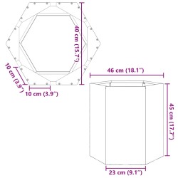 Pflanzkübel Sechseckig 46x40x45 Verzinkter Stahl