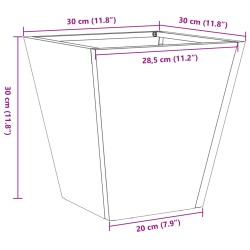 Pflanzkübel Anthrazit 30x30x30 Stahl