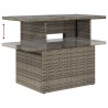 2-tlg. Garten-Sofagarnitur mit Kissen Grau Poly Rattan Glas