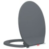 Toilettensitz mit Absenkautomatik Quick-Release Grau Oval