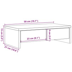 Monitorständer mit Schubladen Weiß 50x27x15 cm Holzwerkstoff