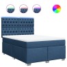 Boxspringbett mit Matratze Blau 140x200 cm Stoff