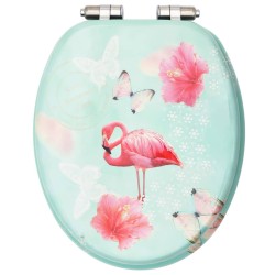 Toilettensitze Soft-Close-Deckel 2 Stk. MDF Flamingo-Design