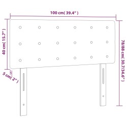 Kopfteil Hellgrau 100x5x78/88 cm Samt