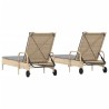 Sonnenliegen mit Auflagen 2 Stk. Beige Poly Rattan