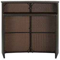 Garten-Bartisch Braun 120x55x110 cm Poly Rattan