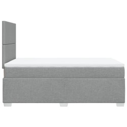 Boxspringbett mit Matratze Hellgrau 120x200 cm Stoff