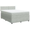 Boxspringbett mit Matratze Hellgrau 140x190 cm Samt