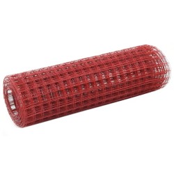 Drahtzaun Stahl mit PVC-Beschichtung 10x0,5 m Rot