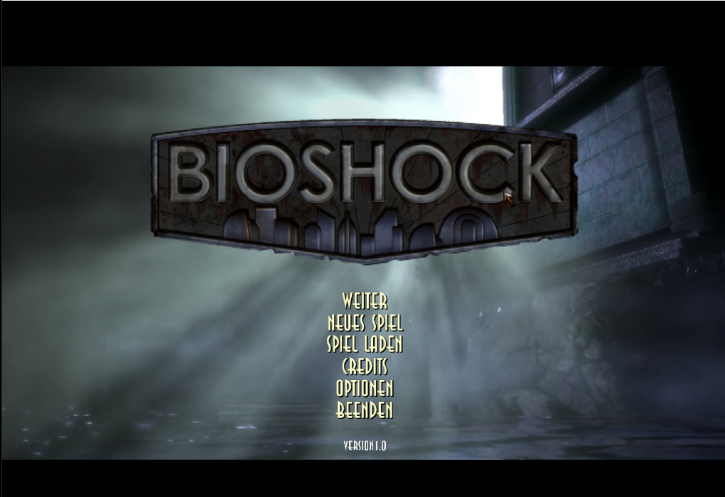 BioShock 1 Hauptmenü Version 1.0
