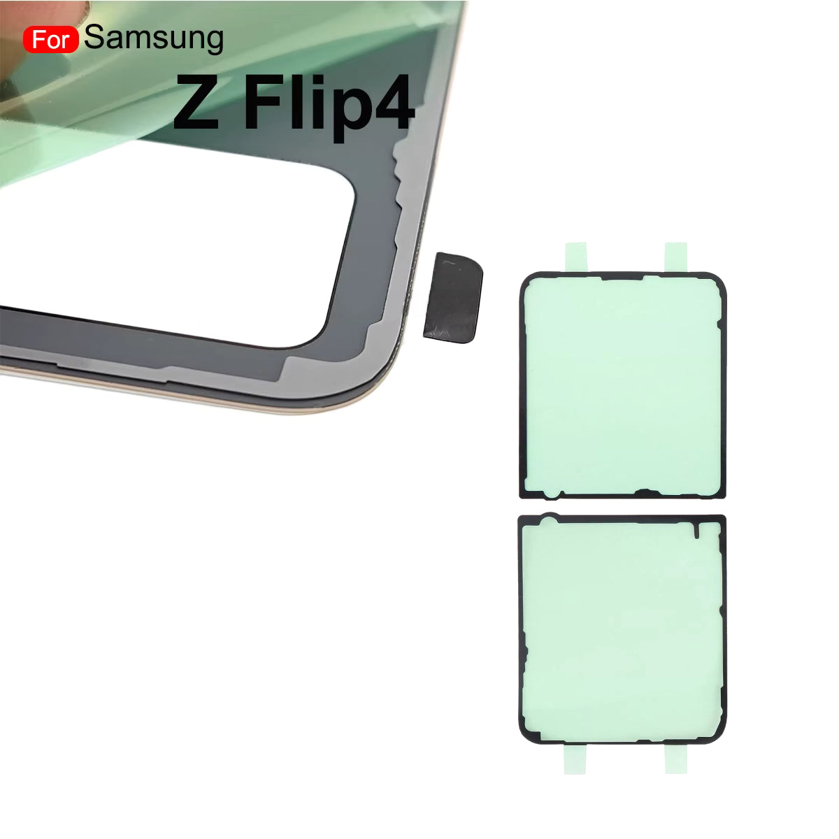 Rückseitiges Gehäuse & Batterie-Fach-Kleber für Samsung Galaxy Z Flip 4 Ersatz-Aufkleber