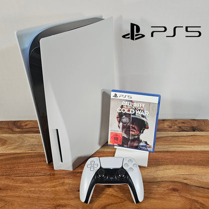 Sony PlayStation 5 Disc Edition mit DualSense-Controller und Call of Duty Black Ops Cold War