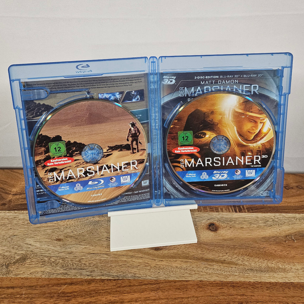 Der Marsianer – geöffnete Blu-ray-Hülle mit 3D- und 2D-Disc