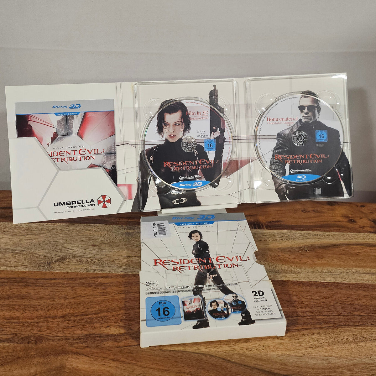 Resident Evil Retribution – geöffnete Premium Edition mit zwei Blu-ray-Discs und Booklet